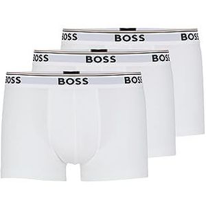 BOSS 3-pack Stretch Cotton Regular Fit Trunks herenshirt (3 stuks), Wit.