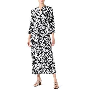 VERO MODA Vmeasy Joy 3/4 Long Shirt Dress Wvn Ga Blousejurk Dames, Sneeuwwit/Aop: zwart grafisch