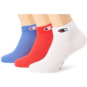 Champion Core Socks 3pp Quarter sokken Unisex, Rood Wit Blauw (RS032)