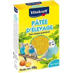 VITAKRAFT - Kweekpastei met eieren - Aanvullende voeding voor huisvogels - Geschikt voor broedperioden - Voor vogels van uitbraak tot spenen - 100 g blik