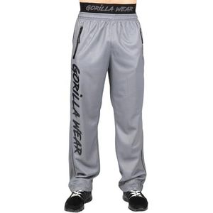 Gorilla Wear Mercury Mesh Pants - Grijs - Lichtgewicht joggingbroek met logo-opdruk, comfortabel voor sport, dagelijks gebruik, vrije tijd, training, grote maat, ademend polyester, grijs.