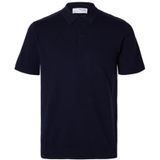 Selected Homme Slhberg Ss Knit Polo Noos Poloshirt voor heren, marineblauw blazer