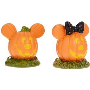 Department 56 Disney Village Halloween-accessoires Pumpkintown Mickey en Minnie Mouse Topiary set figuren van hars, meerkleurig, 1,75 inch