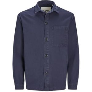 JACK & JONES Overshrit L/S Sn Canvas Rddcolter overhemd voor heren, marineblauw blazer