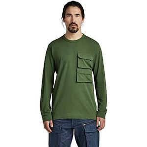 G-STAR RAW Heren Pocket T-Shirt Groen (Dk Nuri Green C336-3476), M, Groen (Dk Nuri Green C336-3476)