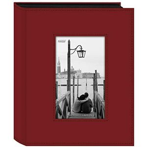 Pioneer Fotoalbum met lijst, 17,8 x 22,9 cm, 200 insteekzakken, rood