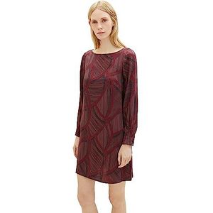TOM TAILOR satijnen damesmode met patroon, 33795 - Bordeaux blauwe band