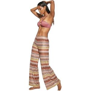 Koton Pantalon élastique à larges jambes pour femme, Multicolore (mixte), 40