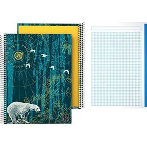 Grafoplás 16502650 notitieboek A4, hardcover, geruit 5x5, 5 kleurstrepen, noord fleece, Diverse-Collection, FSC-gecertificeerd