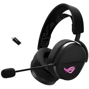 ASUS ROG Pelta Draadloze RGB Gaming Headset (ROG SpeedNova, Bluetooth, 2,4 GHz, USB-C, 50 mm ROG Titanium Membraan Drivers, 10 mm Super Wide Band Boom-Microfoon, 309 g Licht, Aura Sync RGB)