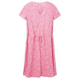 TOM TAILOR 1037301 Zomerjurk Plussize met patroon en ceintuur voor dames, 31745 - Pink Geo Design