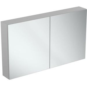 Ideal Standard - Miroir conteneur avec portes à fermeture ralentie et miroir grossissant intérieur, 120x70, Neutre