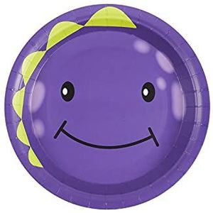 Smiffys Monster Tableware, Party Plates x8 Partyborden Monster Unisex Volwassenen, 39679, Violet, One Size