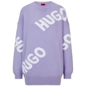 HUGO Slaria Pull tricoté pour femme, Purple clair/pastel 534, S