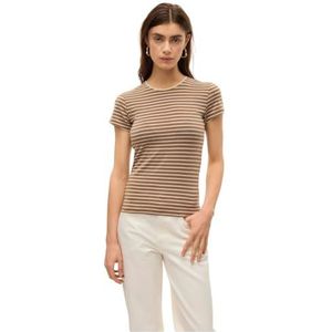 Vero moda aware Vmines Fiona Ss Haut à col rond VMA Noos, Loutre, XS
