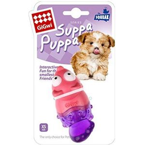 GiGwi Suppa Puppa hondenspeelgoed van rubber, met pieper, maat XS, roze/lichtpaars
