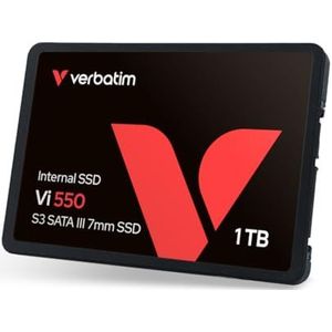 VERBATIM Vi550 S3 SSD – interne SSD 1 TB – Solid State Drive – 2,5 inch interface SATA III – interne harde schijf SSD 3D NAND-technologie – 1 TB krachtige SSD – tot 560 MB/s – zwart