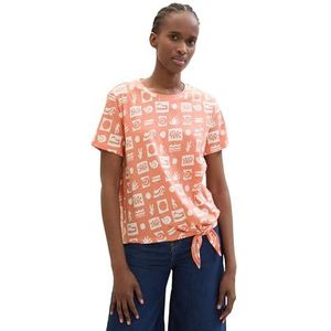 TOM TAILOR Denim 1040186 T-shirt voor dames (1 stuk), 35323 - Grafische print terracotta