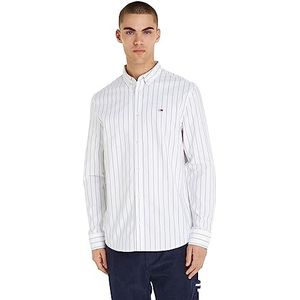 Tommy Jeans Tjm Klassiek Oxford overhemd met strepen voor heren, Wit