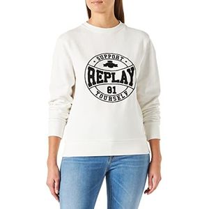 Replay Dames sweatshirt, natuurlijk wit (011), XS, Natuurlijk wit (011)
