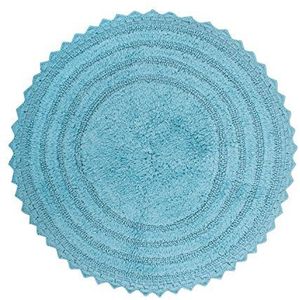 DII Haak Collectie Badmat, omkeerbaar, rond, diameter 70 cm, cameo blauw