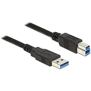 Delock USB 3.0 kabel type A stekker naar USB 3.0 type B stekker, 5 m, zwart