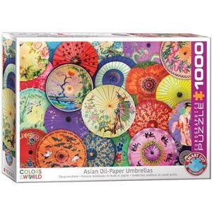 EuroGraphics 6000-5317 puzzel met 1000 stukjes oliepapier, Aziatische paraplu's