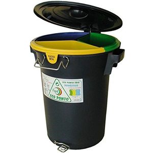Fapil Recycleemmer met 3 binnenemmers, kunststof, grijs, 50 x 50 x 60 cm