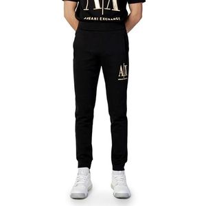 Armani Exchange Icoon, opgerolde pijp, gouden logo op de zijkant, broek Casual broek Heren, zwart.