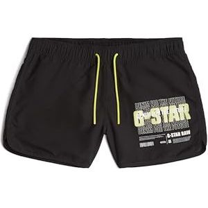 G-STAR Carnic Graphic Swimshort Zwembroek voor heren, Zwart (Dk Black D26206-a505-6484), L