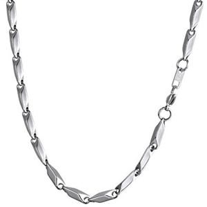 PROSTEEL Halsketting voor heren, schakelketting, 5 mm, van roestvrij staal/verguld/zwart, lengte 46 cm/51 cm/55 cm/61 cm, Niet-kostbaar metaal, Zonder steen