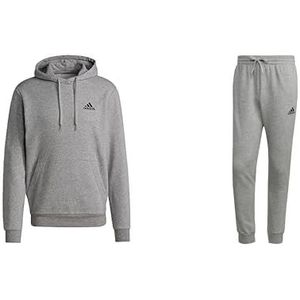 adidas Men's ESSENTIALS FLEECE HOODIE AND FLEECE REGULAR TAPERED PANTS