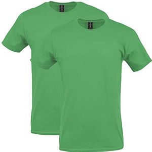 Gildan Softstyle G64000 T-shirt voor heren, katoen, verpakking van 2 stuks, iersgroen
