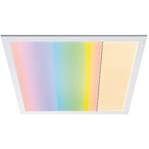 Paulmann 79809 Amaris led-paneel 595 x 295 mm RGBW Smart Home Zigbee vierkant incl. 1 x 35 W grad. Ritssluiting. plaf. Bl. plafondlamp, metaal, bliksem. woonkamer 2700 K