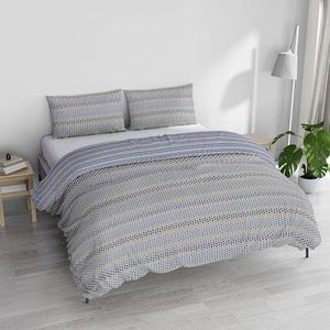 Italian Bed Linen ATHENA Beddengoed voor tweepersoonsbed, 100% katoen, Malindi, blauw