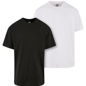 Urban Classics - Heavy Oversized 2-pack Heren T-shirt - Zwart Wit