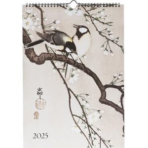 Kokonote : Zen Blossom wandkalender 2025, A3, met 12 illustraties, 28 x 39,7 cm, FSC®, Japanse wandkalender 2025, wandkalender 2025, groot formaat