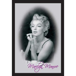 empireposter Marilyn Monroe Make Up bedrukte spiegel met kunststof frame in houtlook, 20 x 30 cm