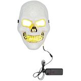 Boland Killer Skull 72258 Led-masker, werkt op batterijen, 2 x AA licht, LED-gezichtsmasker, accessoires, Halloween, carnaval, themafeest