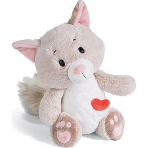 NICI 49411 Cuddly Toy Love Cat Fluffy 50 cm Swivel Grey Sustainable Soft Plush Schattig Pluche Speelgoed om te knuffelen en te spelen, voor kinderen en volwassenen, geweldig cadeau-idee