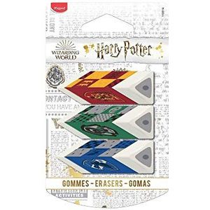 Maped - Set van 3 piramide gommen - voor precisie en comfort - witte gom - Harry Potter-licentie