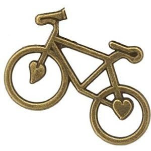 Elegante zink halsketting met fietsmotief, brons, S, Brons, S