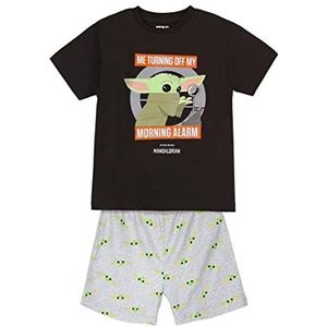 CERDÁ LIFE'S LITTLE MOMENTS The Mandalorian katoen 100% 2-delig [T-shirt + pyjamabroek kinder] officieel Star Wars gelicentieerd product bruin 8 jaar voor kinderen, 8 jaar, Bruin