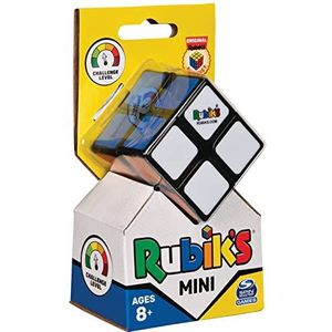 Rubik's, Spin Master, de kubus 2 x 2 Mini, het origineel, met 2 lagen van 4 kubussen, professionele kleurencombinatie, tas, geschikt voor kinderen vanaf 8 +,