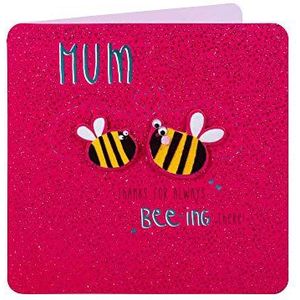 Clintons: Bees and Sparkle Moederdagkaart, 159 x 159 mm, meerkleurig