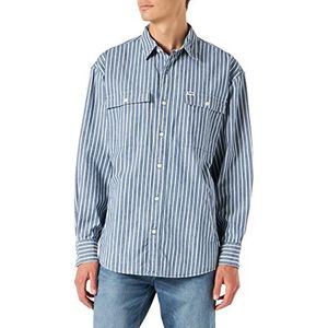 Wrangler Casey Jones Hickory Stripe Werkshirt voor heren, maat S, hickory streep