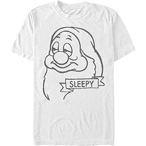 Disney Sleepy T-shirt voor heren, wit, S, Wit