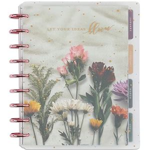 Happy Planner Dagplanner en kalender 2023 over 12 maanden, dagplanner, wekelijkse en maandelijkse planner, januari 2023 tot december 2023, verticale lay-out, thema mooie bloemen, grootte