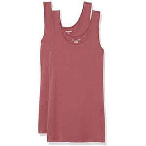 Amazon Essentials Tanktop voor dames, slim fit, 2 stuks, pruim, S