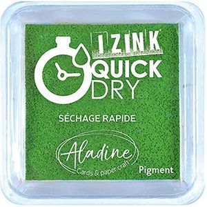 Aladine Izink Quick Dry stempelkussen, groen, 5 x 5 cm